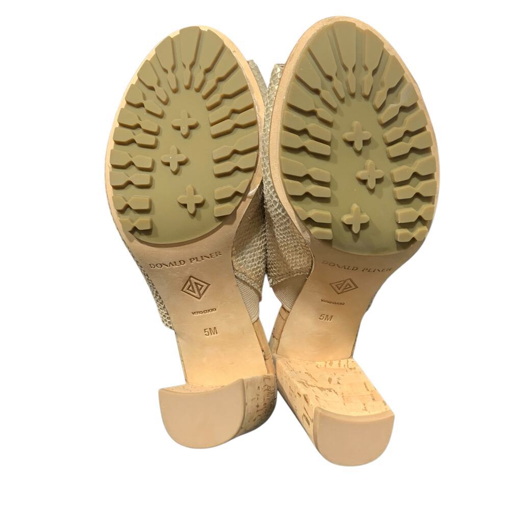 Donald Pliner Sukari-PM Slide Sandal Pebble Metalic Platino HEEL - Picture 5 of 9